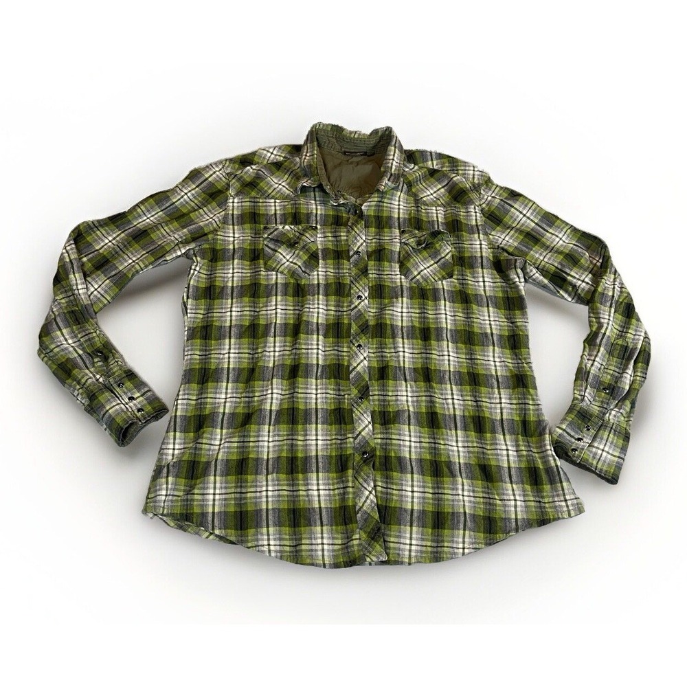 Kuhl Pearl Snap Sheridan Shirt Womens XL Plaid Long Sleeve Western Top Outdoors
